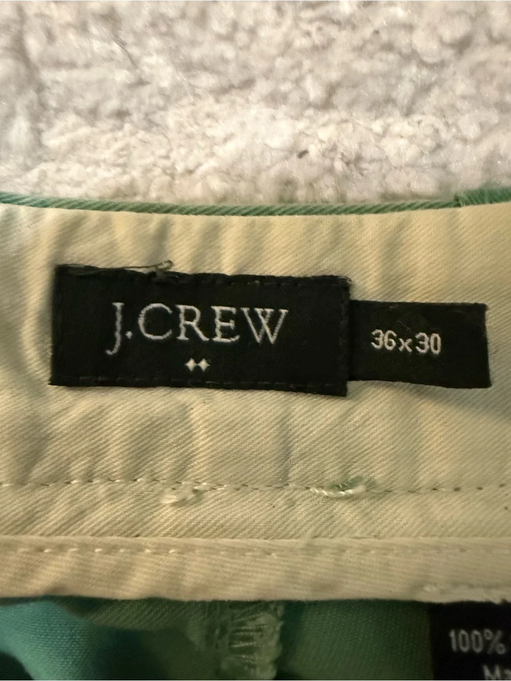 J.Crew Men’s 36x30 Green Chino Pants 100% Cotton Flat Front Casual Preppy